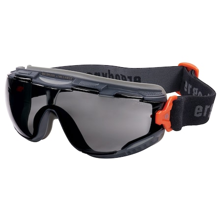 Ergodyne Smoke Lens Gray Safety Goggles Elastic Strap ARKYN-FAB